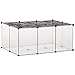 PawHut Small Animals Cage - Dimensions 105 x 70 x 45 cm - 16 Opaque PP Resin Panels, 6 Doors - Steel Wire Black