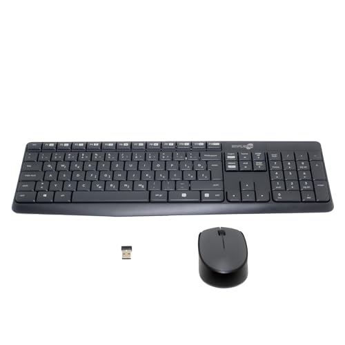 Kit de ratón y teclado inalámbrico SIMPLETEK con diseño bosnio Qwertz para PC y portátil