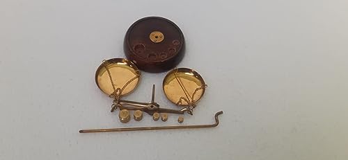 Báscula antigua de latón Royalantique con pesas para joyería miniatura 4