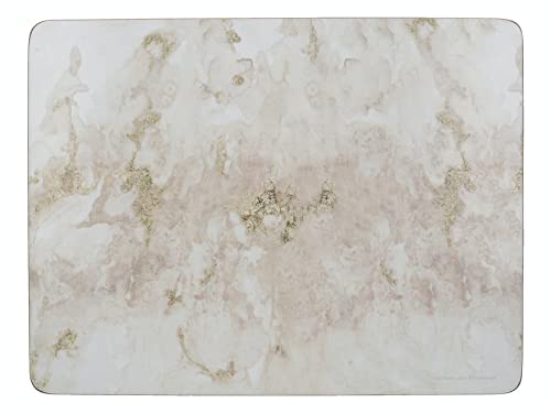 Creative Tops 'Grey Marble' Premium Cork Backed Placemats, 30 x 23 cm - Grey/White (Set of 4)
