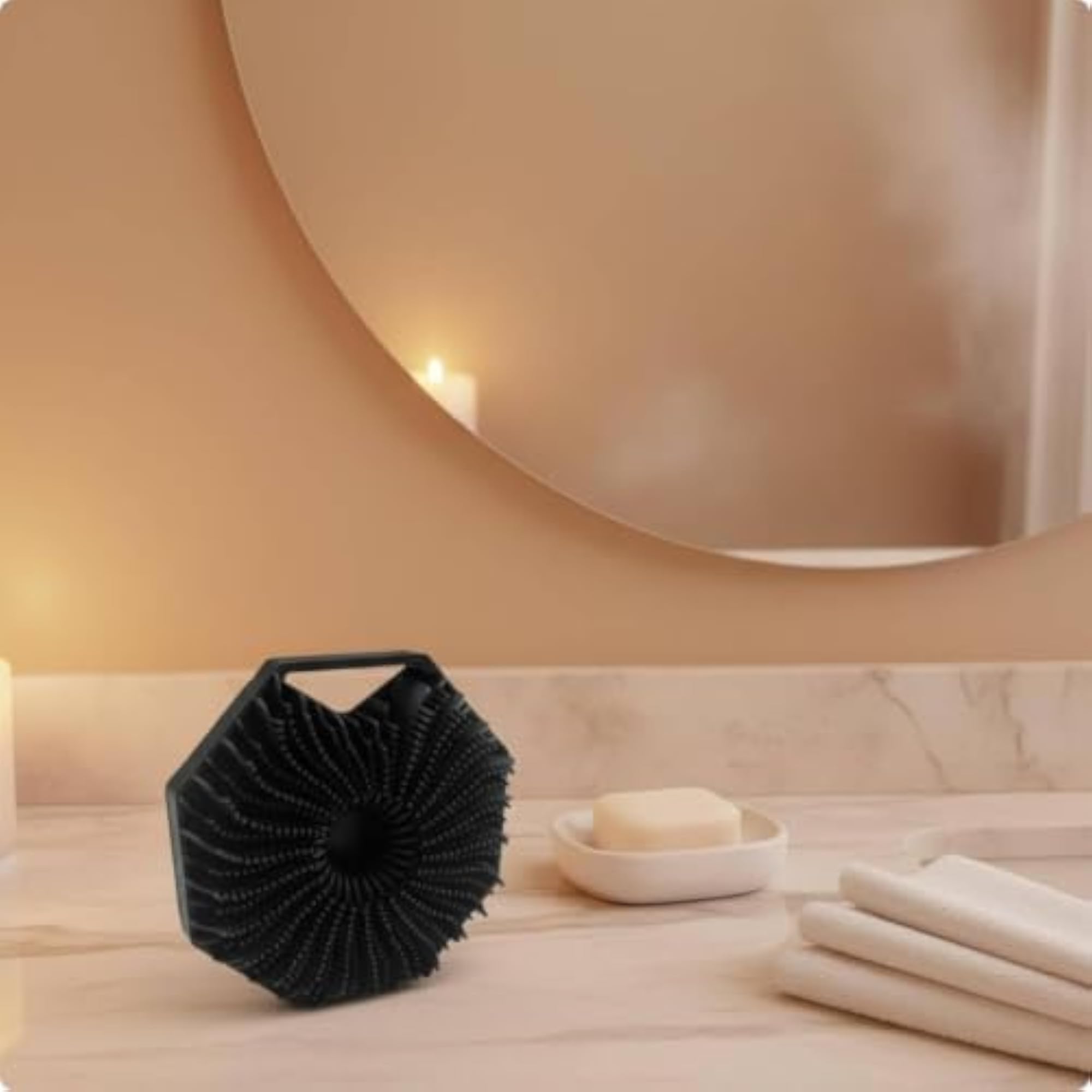 Silicone Bath Brush Exfoliating Scrub Brush, Black