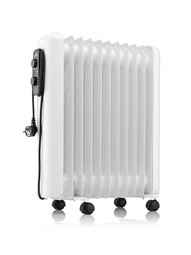 ETA Radiatore ad olio I Sole I 3 livelli I 1000 W, 1500 W e 2500 W, termostato, 4 rotoli, 11 nervature, radiatore elettrico
