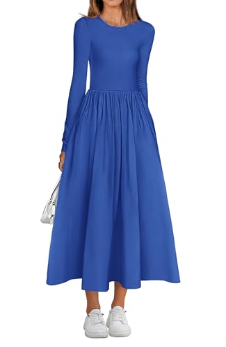 BTFBM Casual Long Sleeve Dresses Spring Dresses 2025 Wedding Guest Dress Midi Dress Flowy Bohemian Long Dress