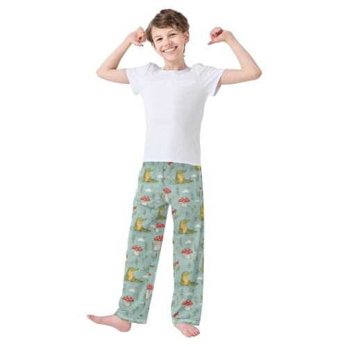 Alligator Mushroom Grass Pajama Pants Long Sleep Pant Soft PJ Bottoms Sleepwear2