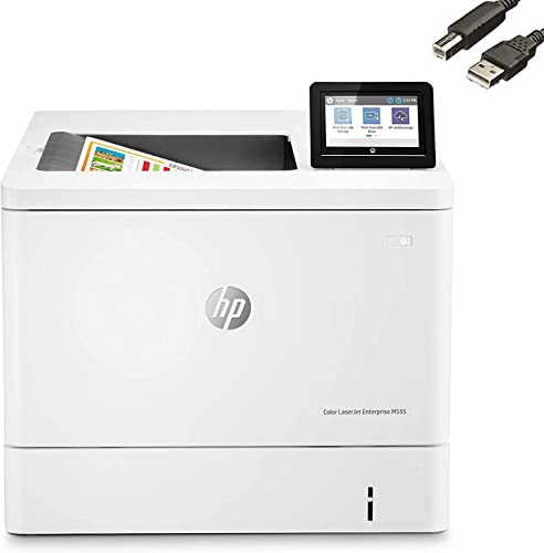 HP-Laserjet-Enterprise-M555dn-Color-Laser-Printer-Automatic-2-Sided-Printing-43-Color-Touchscreen-40-ppm-Black-and-Color-1200-x-1200-dpi-USB-and-Ethernet-Bundle-with-Cefesfy-Printer-Cable