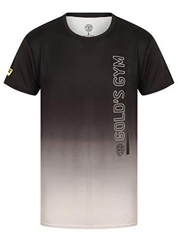 Golds Gym - Camiseta Deportiva - para Hombre, Todo el año, Hombre, Color Schwarz-Gradient, tamaño L