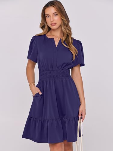 ANRABESS Women's 2025 Summer Boho Floral A-Line High Waist Short Dress