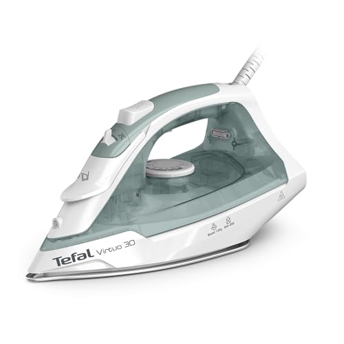Tefal Virtuo 30 Steam Iron with Ceramic Soleplate 130g Steam Boost and 27g Continuous Steam 240ml Water Tank Precision Tip Vertical Steaming Anti Drip FV2C48G0