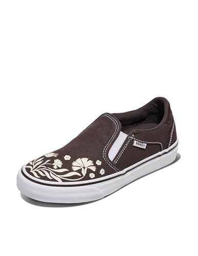 Vans Women's Asher Deluxe Slip-On Shoe | Comfortable Sneakers for Fashion, Walking & Everyday Wear, Greek Floral After Dark, 11