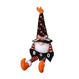 MEILVMEIJI ハロウィン ロングレッグステッドノーム人形 フラシ天 スウェーデン ドワーフ 置物 デコレーション ホームパーティー ティアードトレイ オーナメント