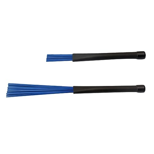 Totority Loop End Drum Brush Set Blue for Jazz Drum Stick Cleaning W112 Smooth Handle Durable Easy to Use