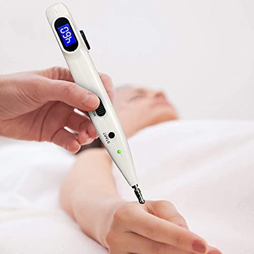 Electronic Acupuncture Pen Electric Meridian Energy Pen Finding Acupuncture Points With 2 Massage Heads Rechargeable Acupuncture Pen 3 Modes 9 Intensity #TOP1