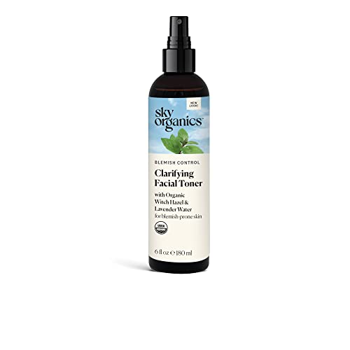 Sky Organics Blemish Control Clarifying Facial Toner for Face USDA Certified Organic to Purify, Balance & Reduce Oiliness, 6 fl. Oz