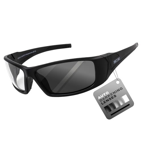 Epoch Eyewear Liberator Photochromic Motorcycle Sunglasses Black Frames Clear to Smoke lens