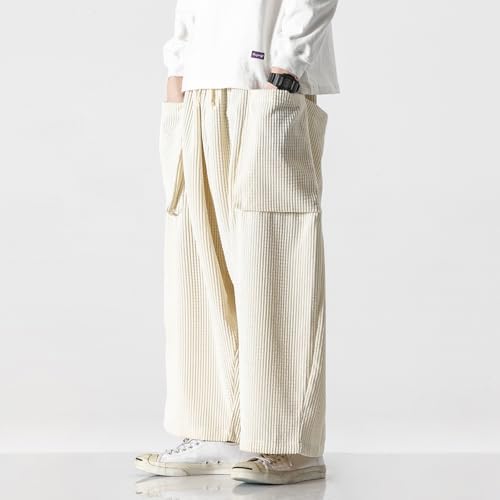 GUOYUXIAO Men's Pants Spring Loose Workwear Pants Unisex Wide-Leg Trouser 7