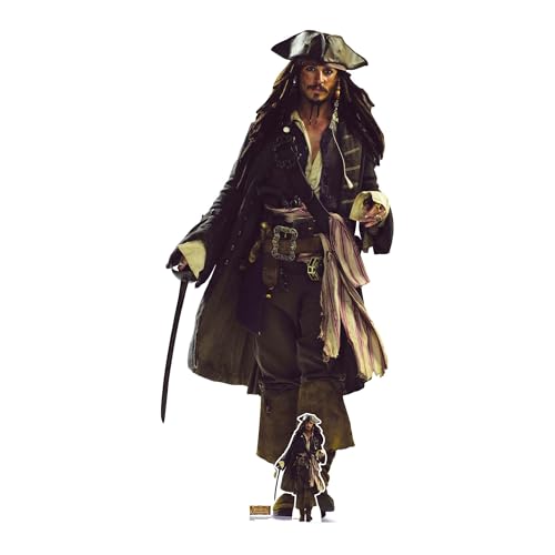 Pirates of The Caribbean Jack Sparrow Johnny Depp - Espositore in cartone, 87 x 184 cm