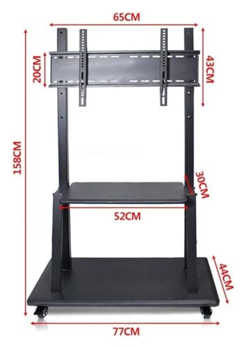 Soporte móvil para TV con ruedas y estantes ajustable en altura miniatura 2