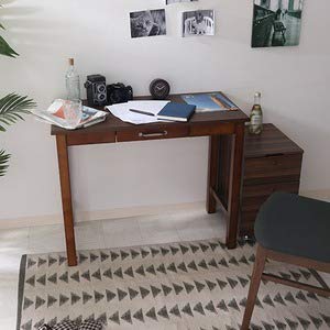 Amazon | 北欧風 デスク/マルチテーブル 【ミディアムブラウン】 幅