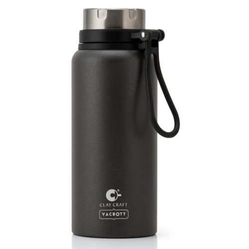 Image of CLAY CRAFT VACBOTT Topaz Uno Double Walled|18 Hours Hot and 24 Hours Cold Vacuum Insulated|Thermosteel|Flask Bottle 900 ml Steel Bottles for Travelling|BPA-Free|BIS Certified|1Year Limited Warranty
