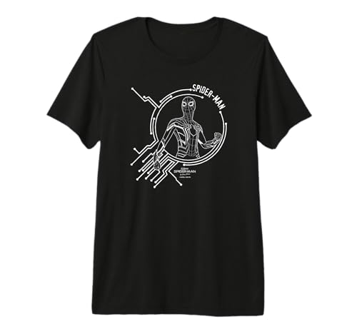 Spider-Man White Tech Logo T-shirt Marvel No Way Home en coton col rond noir