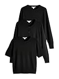 Des essentiels adorables THE SET Femme T-Shirt Essentiel, Cardigan et Pull en Maille, Lot de 3 Noir M