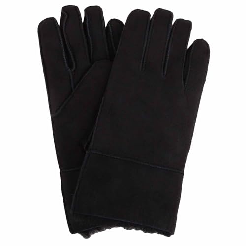 Guantes de piel de oveja auténtica para mujer en color negro talla M SNUGRUGS