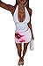 Womens Printed Mini Skorts Summer Y2K Beach Vacation Outfits Pencil Bodycon Boho Skirts with Shorts Underneath 2025 Hot Pink Floral XS