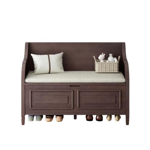 Image of 30 in. H x 42 in. W Espresso MDF Shoe Storage Bench BOTRBCH01EP