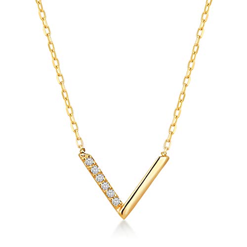 Gelin 14k solid gold 0,02 ct diamond chevron v shaped p…