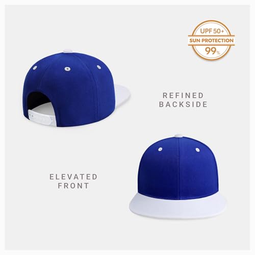 Image of CHOK.LIDS Flat Bill Visor Classic Snapback Hat Blank Adjustable Brim High Top End Trendy Color Style Plain Tone Baseball Cap