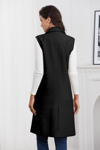 IDEALSANXUN Womens Long Vest Fall Winter Wool Sleeveless Blazer Jackets Waistcoat Coats4