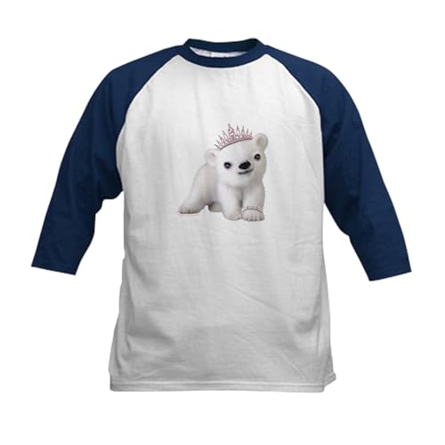 CafePress PD Moreno's Polar Bear Weari Kids Baseball T Shirt Kids Cotton Baseball Jersey, 3/4 Raglan Sleeve Shirt Navy/White