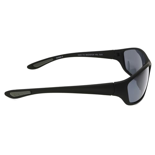 Foster Grant, mens, Backstop Wrap Polarized Sunglasses, Black/Black, 150 mm3