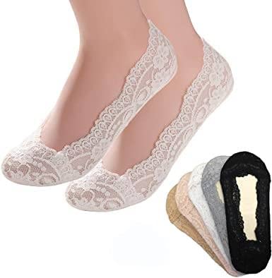 Shopping shots3 Pairs Women No Show Lace Boat Socks Non slip Ankle Socks Low Cut Liner Invisible Socks for Sneaker Loafers (Pack of 3)