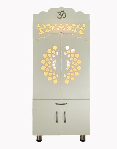 Alpine Willow Wooden Temple for Home | 145x60x35 cm | Pre-Assembled Modern Po...