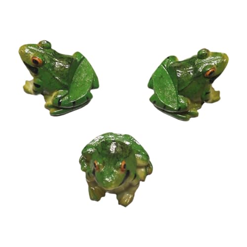DeeRace 3 個入り 樹脂製動物型鉢足プランターライザー面白い装飾植木鉢ベース動物像バルコニーオフィス用植物スタンド, 蛙
