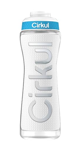 Cirkul 22oz. White Plastic Grip Squeeze Water Bottle & Sport Lid, BPA-Free, Non-Slip Design for Gym, Biking & Sports