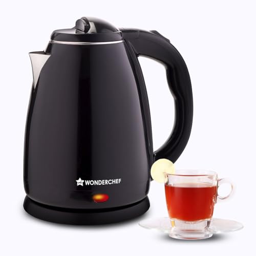 Image of Wonderchef Essenza Cool-touch Electric Kettle | 1.8L | Stainless-steel Inner Body | 1350W | Rapid Boiling in 5 Mins | Boil Water for Tea, Coffee | Auto Shut-off | Boil Dry Protection | 2-Year Warranty