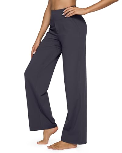 Image of G4Free EverGoing Yoga Pants Women Wide Leg Pants with Pockets High Waist Stretch Dress Casual Sweatpants Petite /Regular /Tall