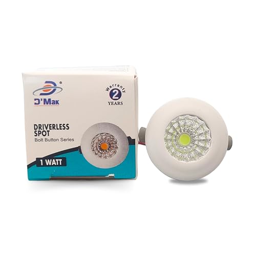 Image of D'Mak 1 Watt Round LED Button COB Green Focus Light for POP /Recessed Lighting (Green, Pack of 8)