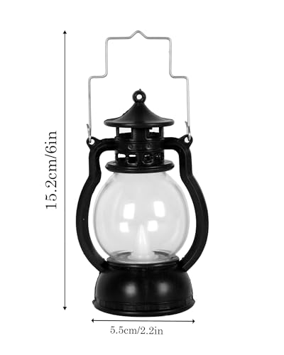 Image of Homesake 2 pcs Flameless and Smokeless Acrylic Antique LED Lantern Hurricane Lamp and Wall Hanging Candle Light, Diwali Candles for Ramadan Decorations for Home, Ramadan Lanterns for Home (Black)