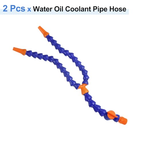 QUARKZMAN 2 Stück G1/2 Gewinde Flexibler Wasseröl-Kühlmittelschlauch, 400mm Kunststoff Verstellbare Runde Düse Y-Form Kühlrohrschlauch mit Schalter für Drehmaschine CNC-Wasserkühlsystem
