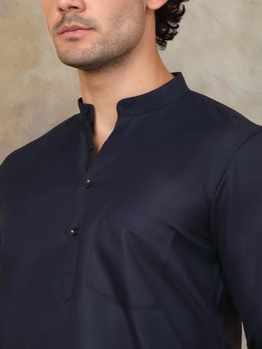 Image of Jompers Men's Cotton Regular Fit Solid Short Kurta