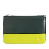 Colorful - Arbe - Mangrove Pochette fourre-Tout pour Femme en Cuir véritable coloré avec Zip et 3 Fentes pour Cartes de crédit DUDU Mangrove