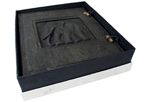 Life Arts Album Photo en Écorce Fait à la Main Éléphant, Grand Format Cendre