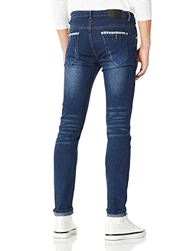 Demon&Hunter Men's Blue Stretch Skinny Fit Denim Jeans S8L582