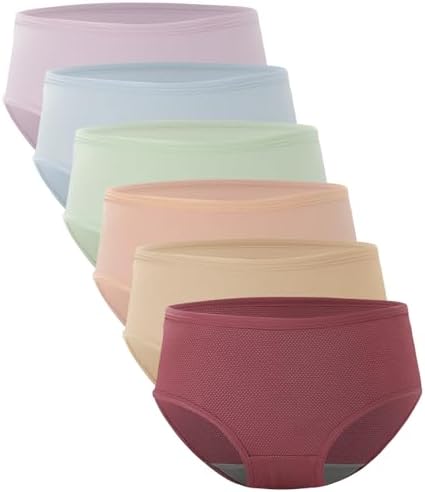 Womens Underwear Breathable Mesh Moisture-Wicking Briefs, Keeps You Cool, Soft & Lightweight Ladies Panties, 6-Pack