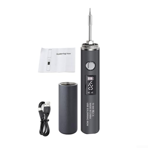 Digital Display Cordless Soldering Iron Kit with Quick Heat Up and Adjustable Temp for Easy Soldering Tasks (510-C)
