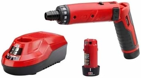 2101-22 Electric Brushed Screwdriver for 1/4" Hex Cordless 200/600RPM Screwdriver Kit, 44in-lb - Red