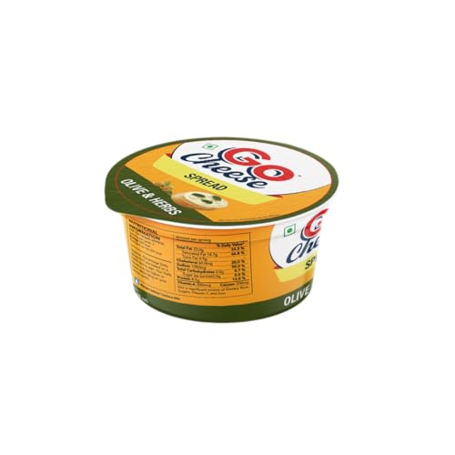 Image of GO Cheese Spread 200g - Olive & Herbs | Easy-to-Spread | Perfect for Chips, Bread, Crackers, Toast, Sandwiches & Quick Snacks | Made from Cow's Milk
